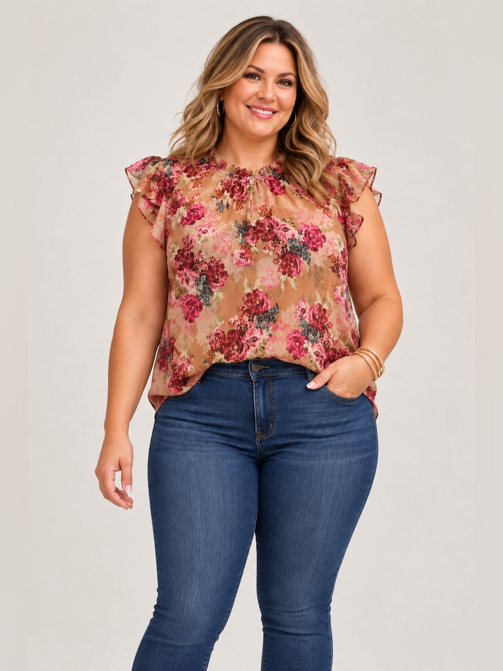 Torrid Crinkle Chiffon Flutter Sleeve Blouse – 2 (18/20) Whimsigoth Moody Floral